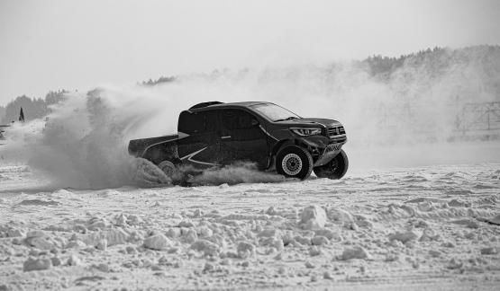 Off road vehicle on the ice