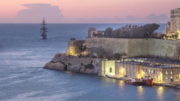 Tall Ship Entering Harbour