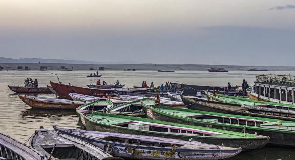 River Boats On The Ganges