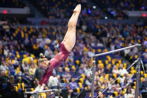 Tide Gymnast Bars At LSU