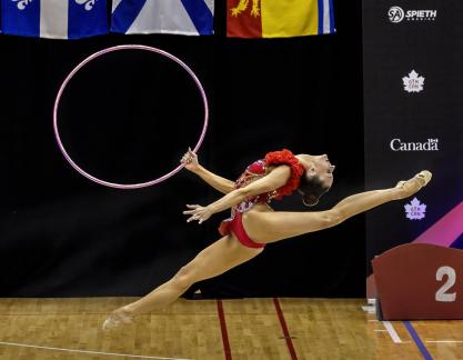 Gymnast with Pink Hoop