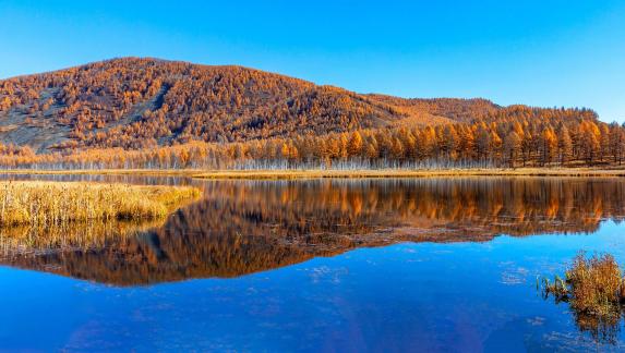 Wusu Langzi Lake autumn scenery