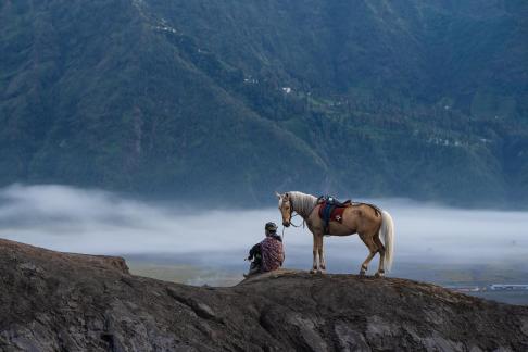 Bromo s foggy morning