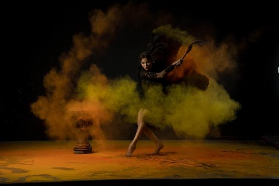 Woman with drum