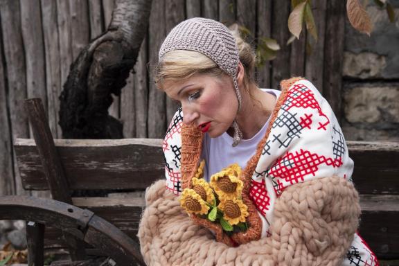 Lady with Sunflowers