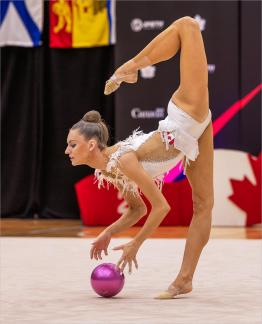 Gymnast with ball 55