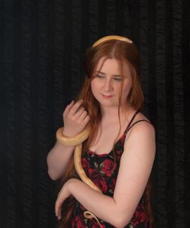 Meeri and her snake