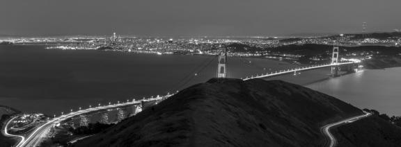 Golden Gate Bridge at blue hour
