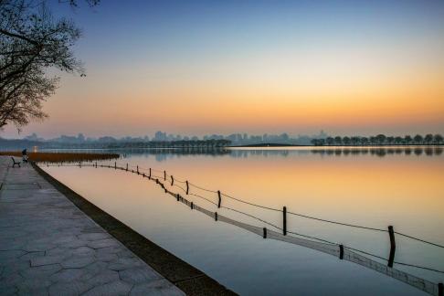 Morning view of west lake