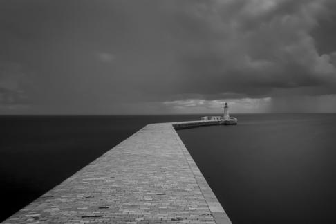 Valletta breakwater in a storm