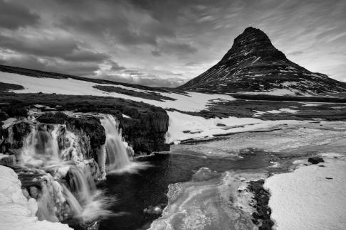 Mountain and waterfall