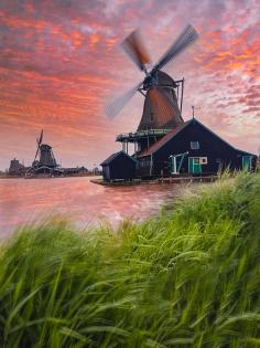 Windmill Twilight Shadow