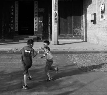 Playing in the courtyard 2