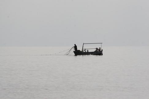 Fishermen at sea