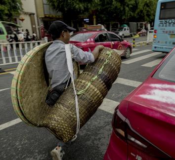 Rush to catch the bus