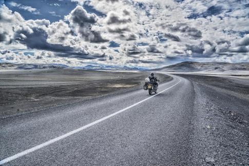 Biker on the road