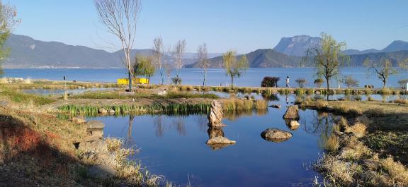 Mountains surround water 7