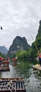 Bamboo raft water midstream 2
