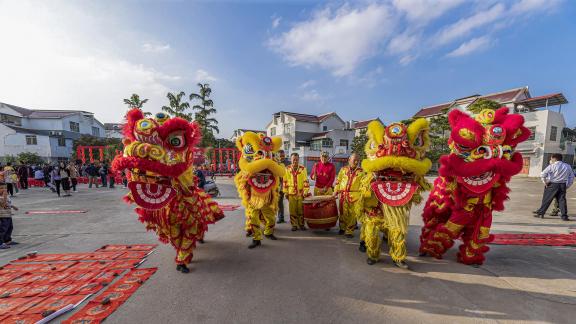 Lion dance to welcome the new year