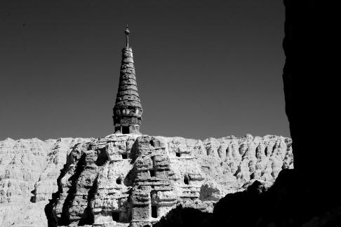 A stupa made of clay