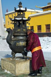 Buddhist Worshiper UB Mongolia