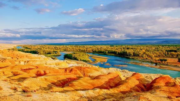 Beautiful colorful riverbank