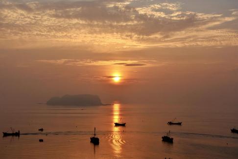 Sunrise at sea