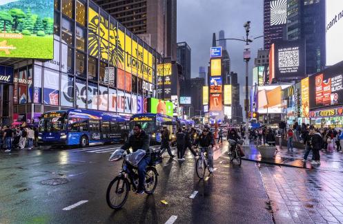 New York Time Square Rainy Day