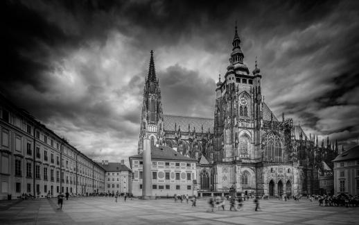 Black clouds on the church