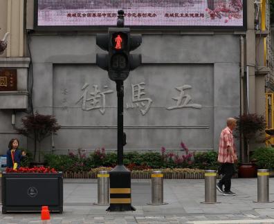 Street corner five horses 1