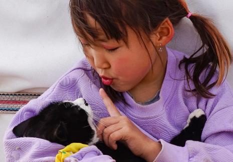 Girl and cat