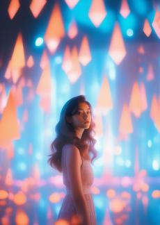 The citys neon lights