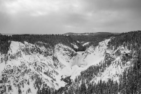 Winter canyon Yellowstone