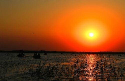Sunset in Baiyangdian Lake