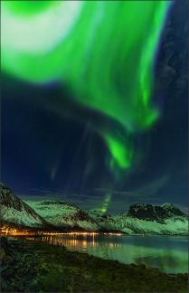 Northern Light Over Village