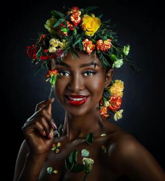 Girls and the flowers