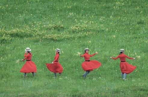 Dancing on the grass