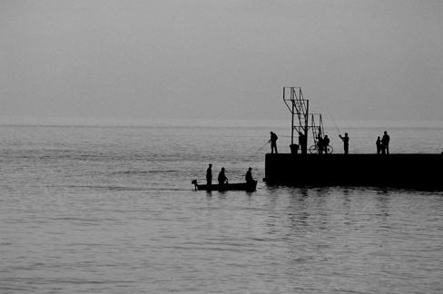 On the dock