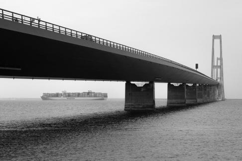 The Great Belt bridge in Denmark