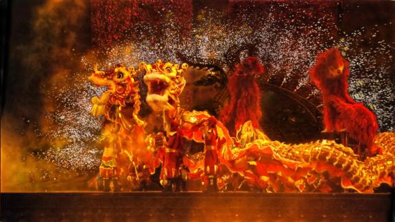 Dragon dance on stage