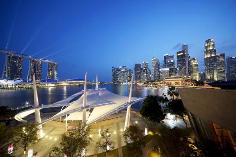 Singapore City Night View