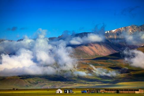 Houses and clouds