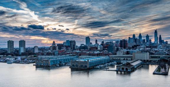 Phila Evening from Ben Bridge