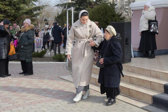 With grandmother