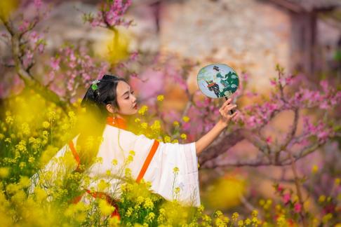 Lady in flowers