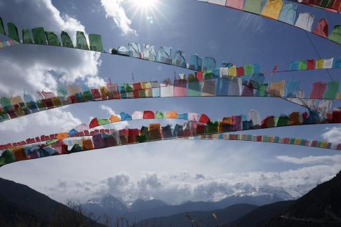 Colorful flags fluttering 2