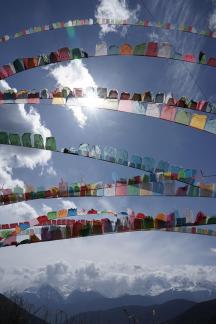 Colorful flags fluttering 3