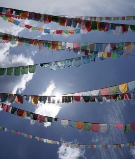Colorful flags fluttering 4