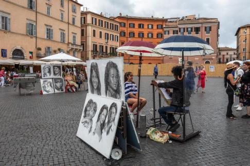 STREET PAINTERS IN ROME