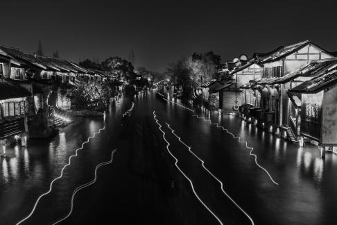 Boat Trails At Wu Zhen